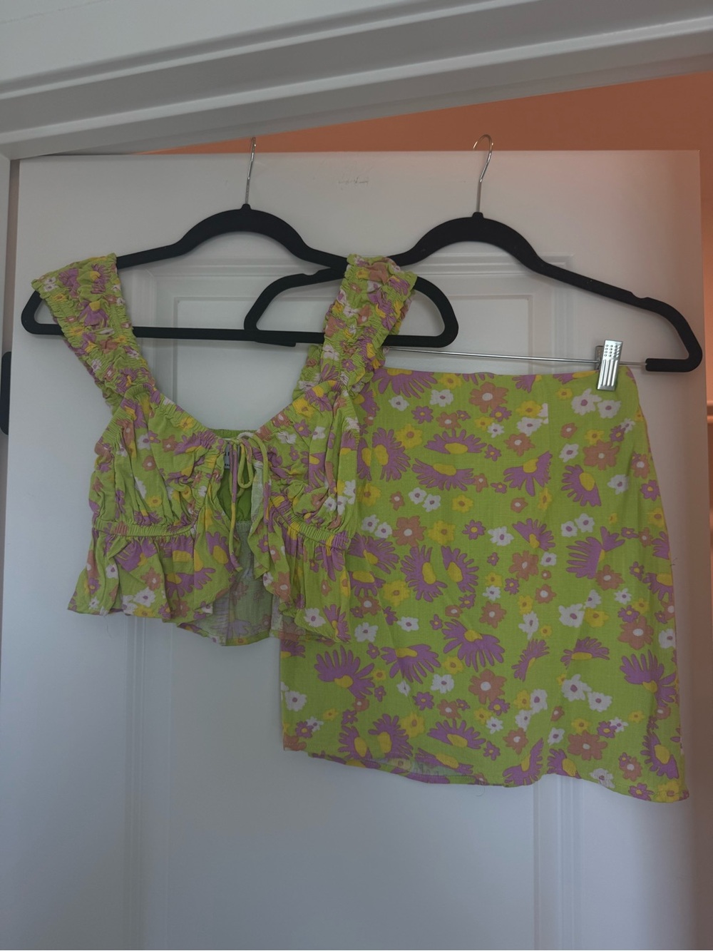 Sabo Skirt Floral Ruffle Set XS
